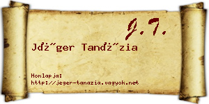 Jéger Tanázia névjegykártya
